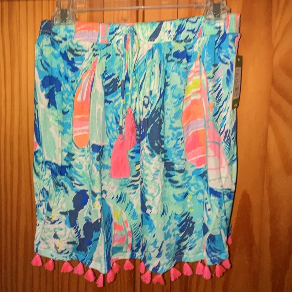 Lilly Pulitzer Palma Tube Sparkling Blue Hay Bay Bay strapless top. Size xs